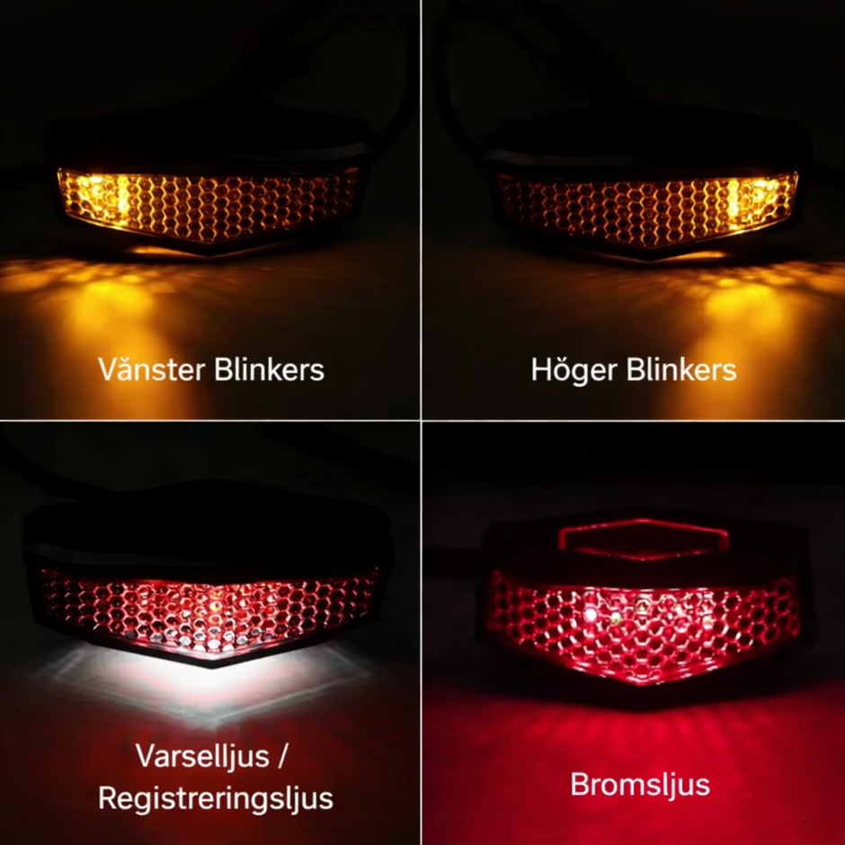 Baklyse med blinkers